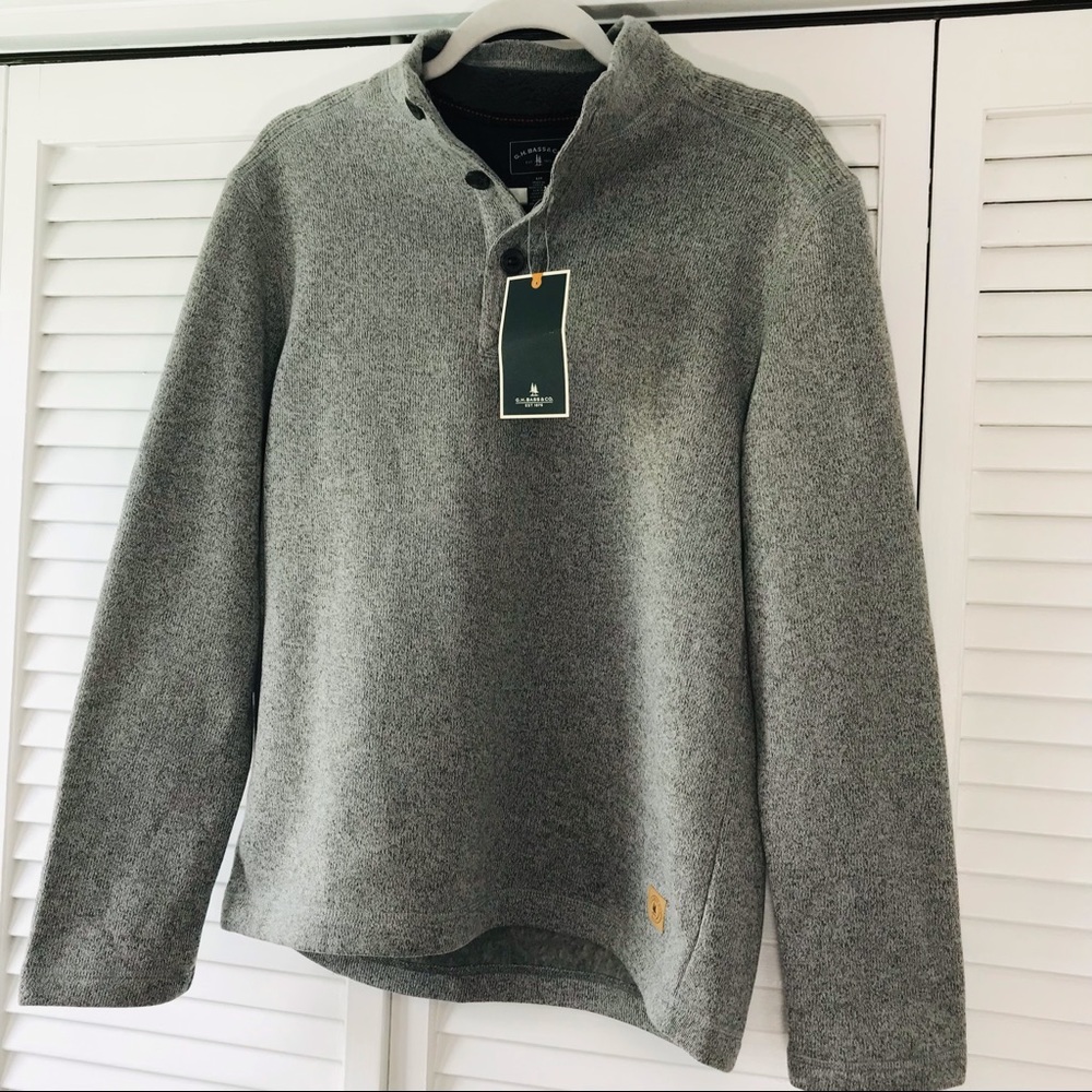 G.H. BASS & CO. Gray V-Neck Button Sweater Size S - Picture 5 of 10